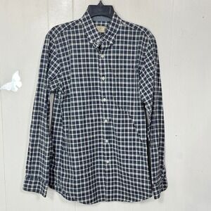 J.Crew Mens Small Plaid Button Down Long Sleeve Shirt 2-Ply Cotton Classic